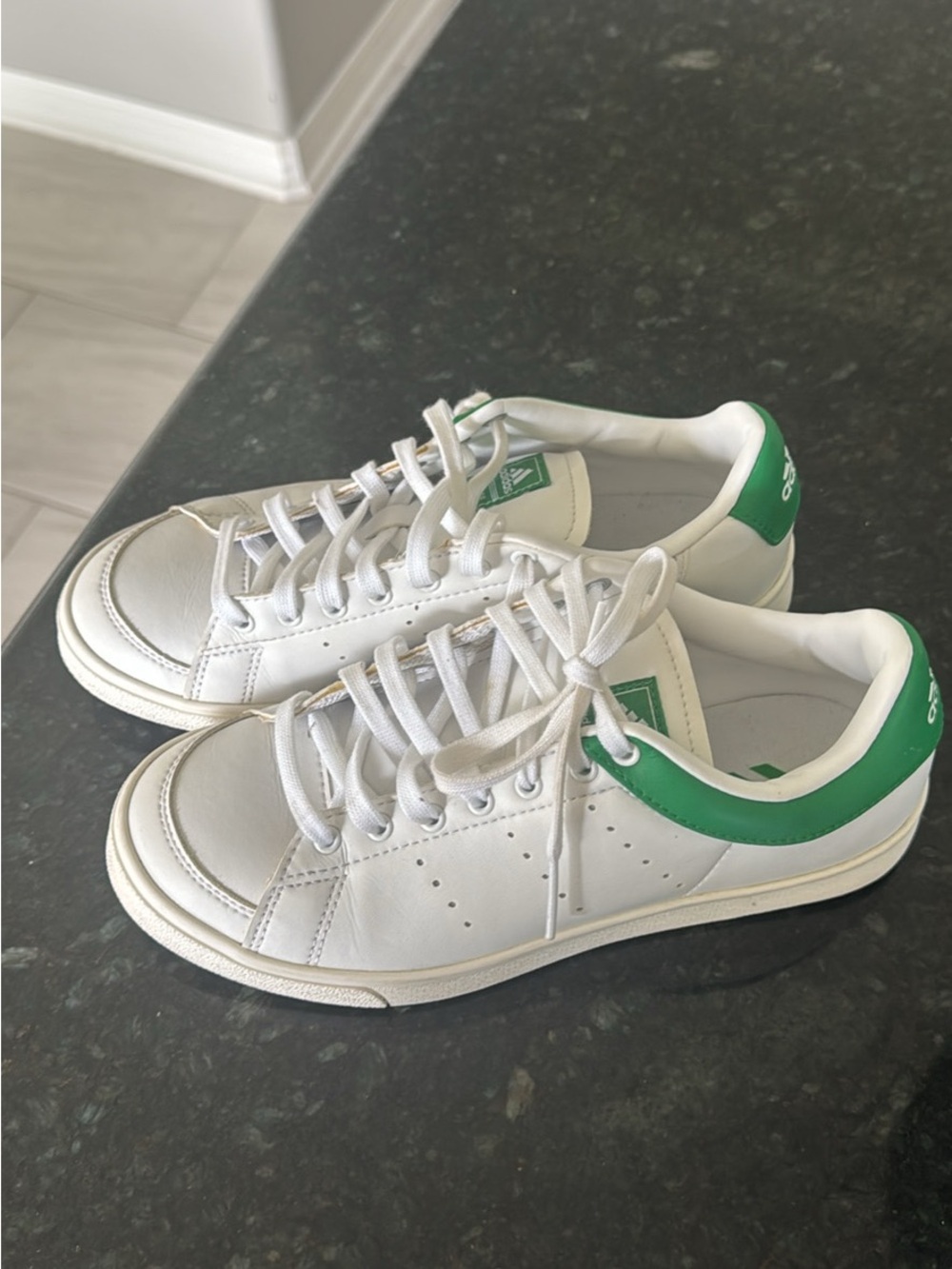adidas Kids White and Green golf shoes